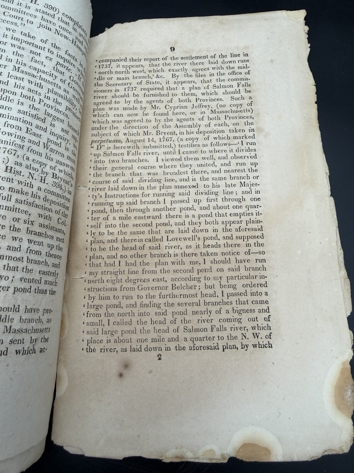 1828 Report of Commissioners: New Hampshire & Maine Boundary Survey - Uncut RARE