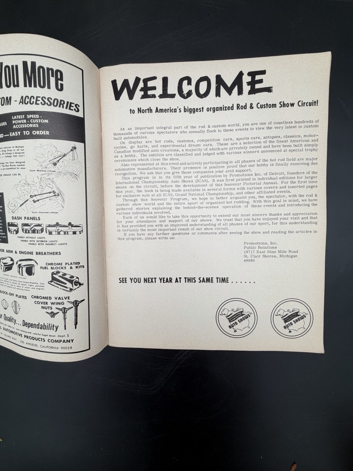 1965 Fall Souvenir Program International Championship Auto Shows Hot Rod Custom