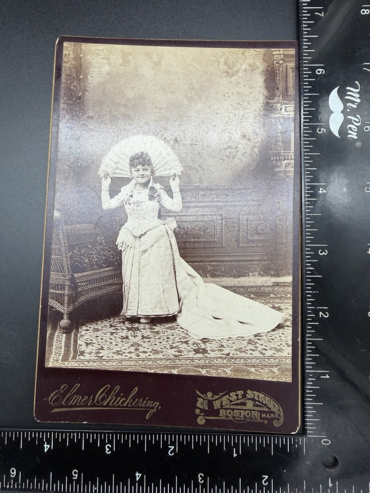 Antique Cabinet Card Photo Princess Ida Little Person Boston MA Elmer Chickering