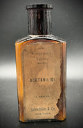Antique Schieffelin and Co. Acetanilide Amber Glass Bottle w Label Quack Medicine