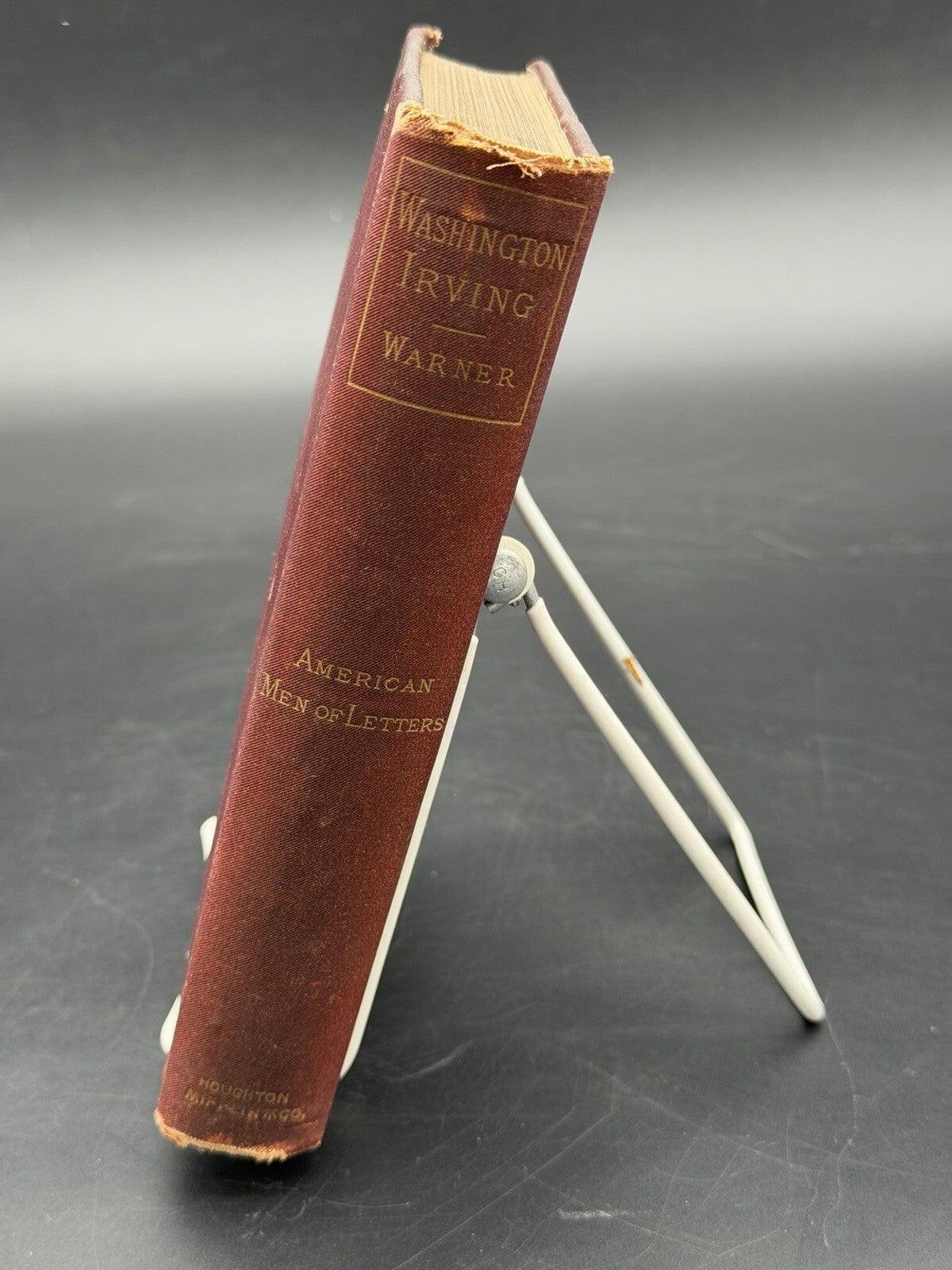 Antique Book 1891 Washington Irving Biography Charles Dudley Warner Inscribed Bookplate