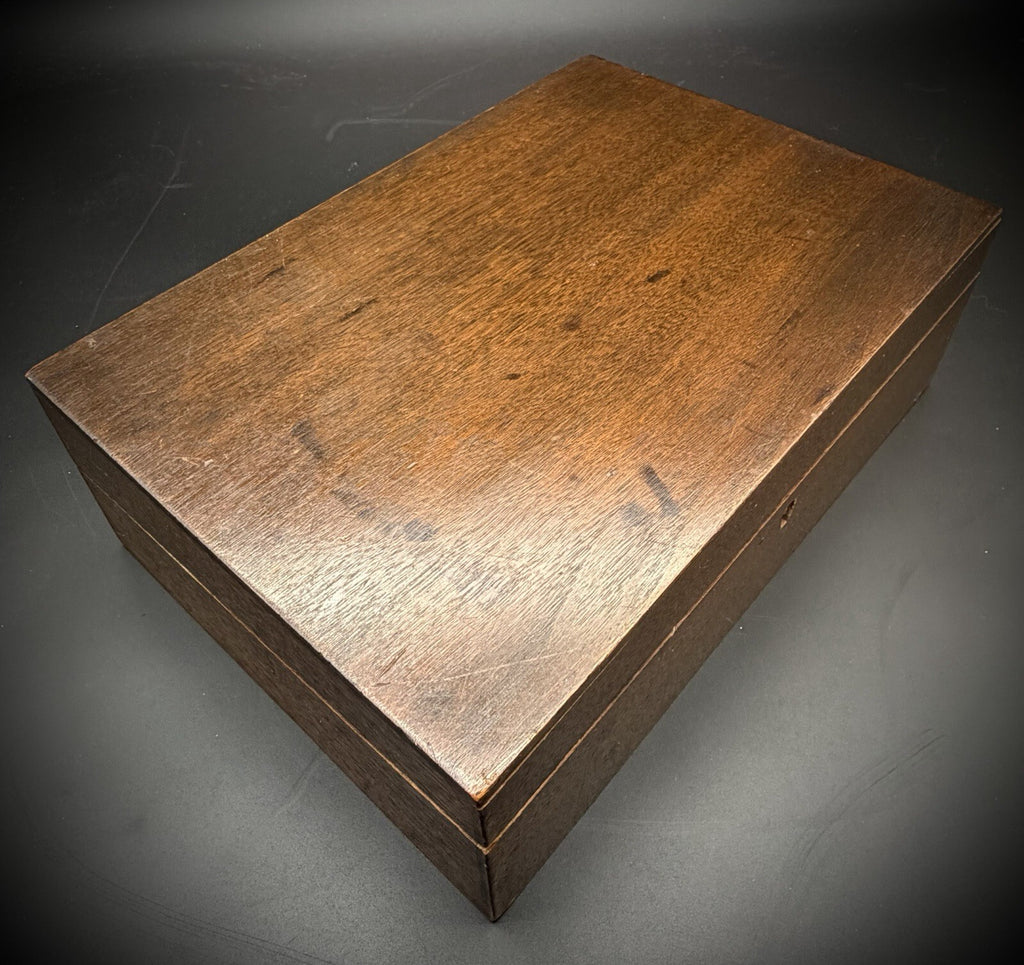 Antique 19th Century Wooden Writing Box T. Walters Chemist Ink Powder & Pen Set