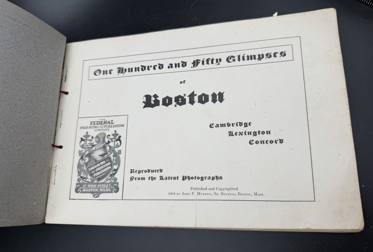 1904 150 Glimpses of Boston Photo Book Souvenir Cambridge Lexington Station