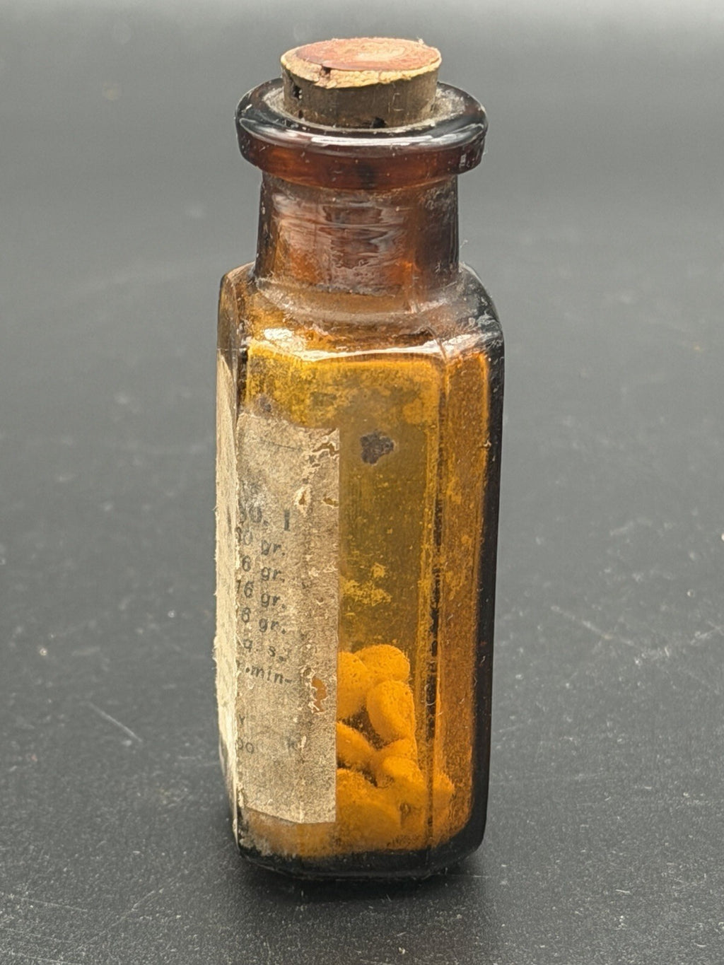 Antique National Drug Co. Cold Fever Amber Bottle w/ Original Pills & Label