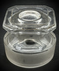Antique Clear Glass Apothecary Jar Lid Old Replacement 3 1/4” Wide Square Top