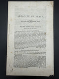 1843 Advocate of Peace London Peace Convention Report Antique Ephemera Political
