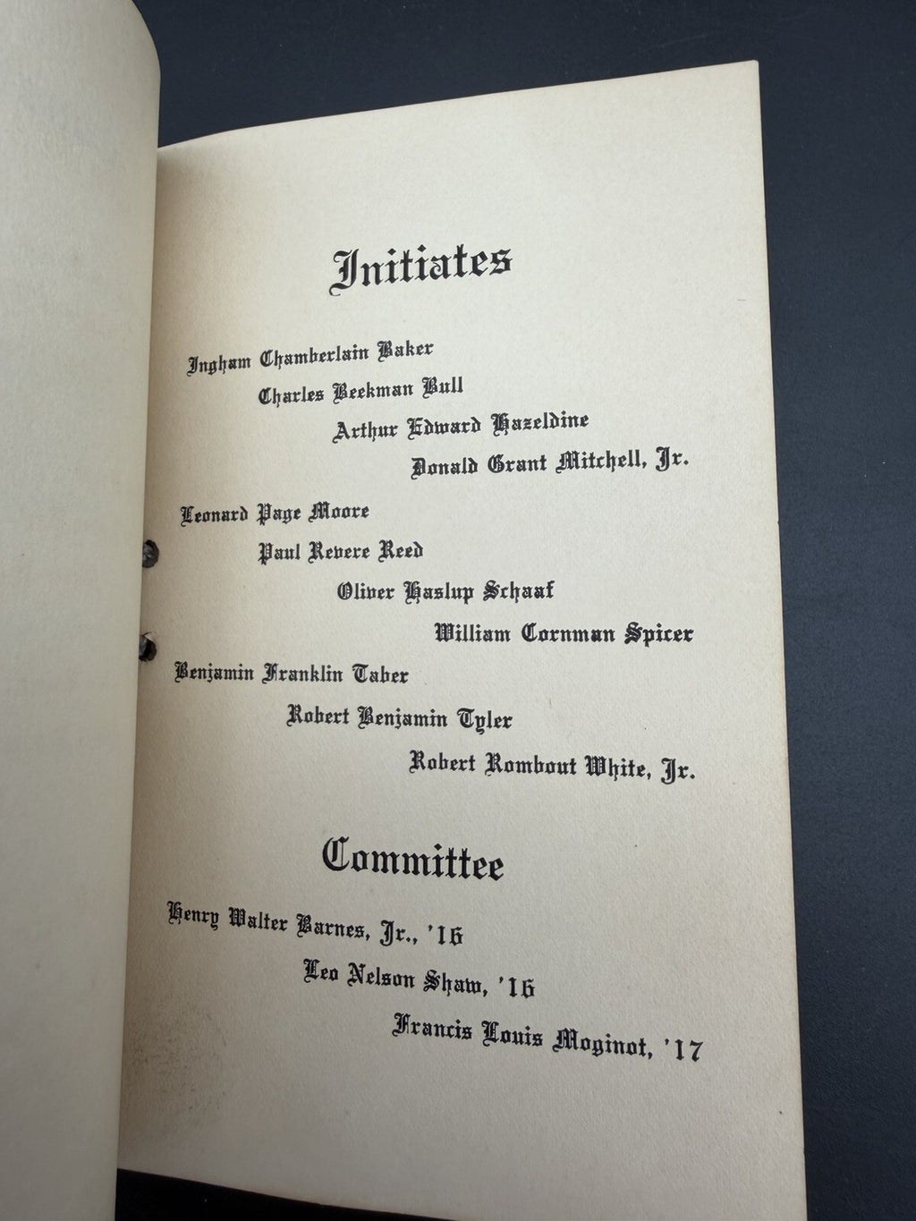 Theta Delta Chi Banquet Programs 1909 1910 Amherst INITIATION & NYC REUNION
