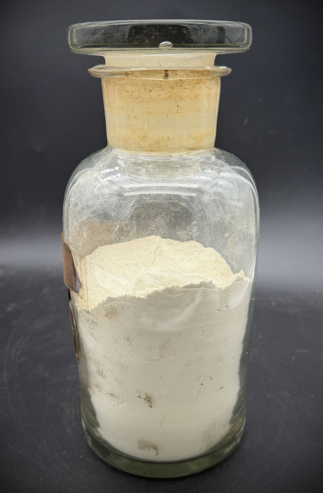 Antique Zinc Oxide Large Apothecary Bottle Glass Stopper Pharmacy Label New York