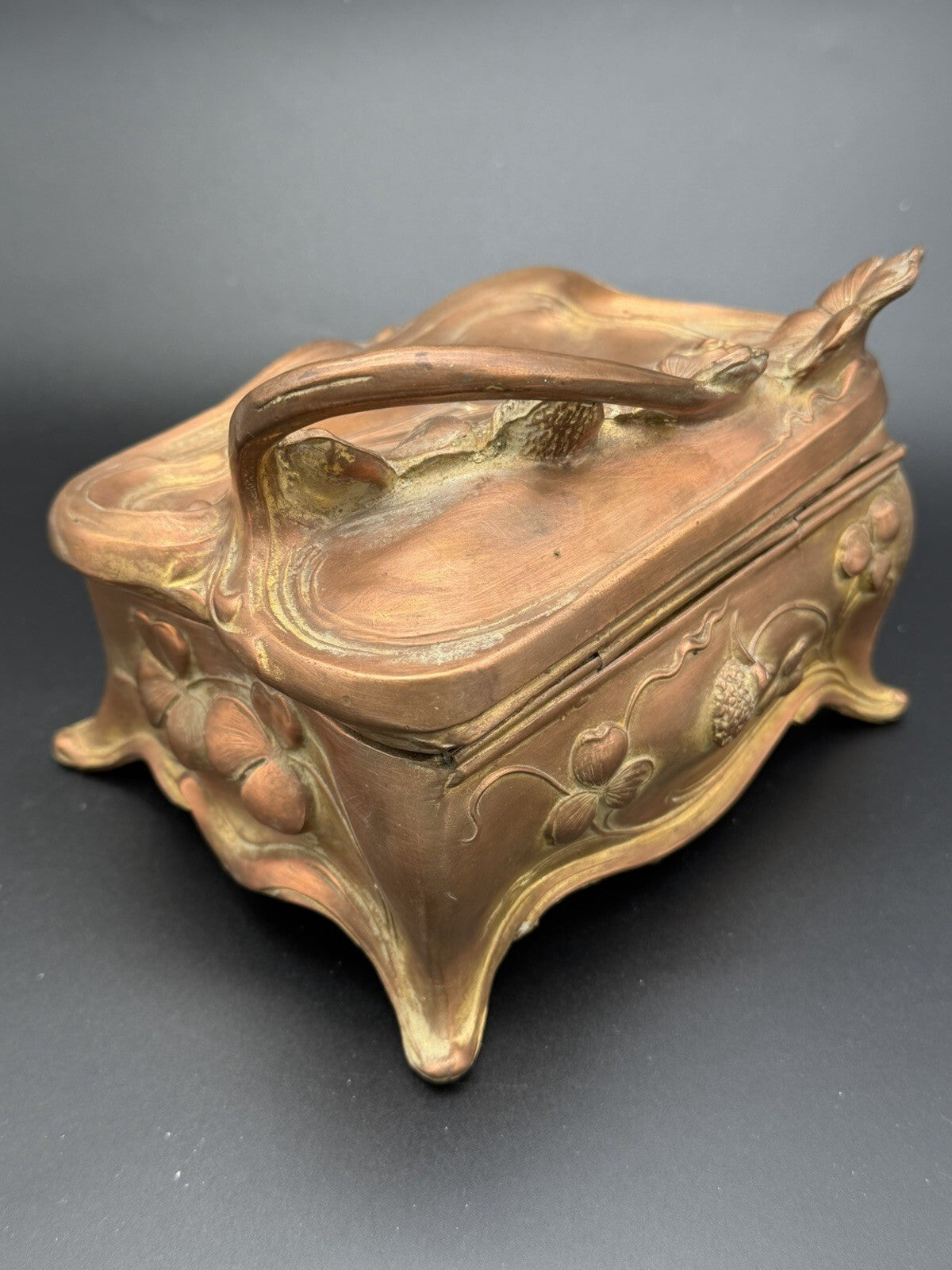 Antique Jennings Brothers JB 645 Art Nouveau Jewelry Casket Trinket Box