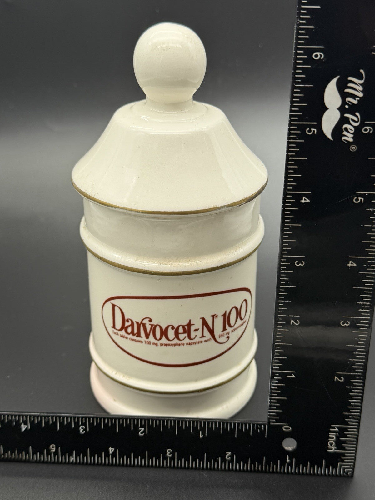 Vintage Lofisa Ceramic Apothecary Jar Darvocet Compound 65 Pharmacy Display