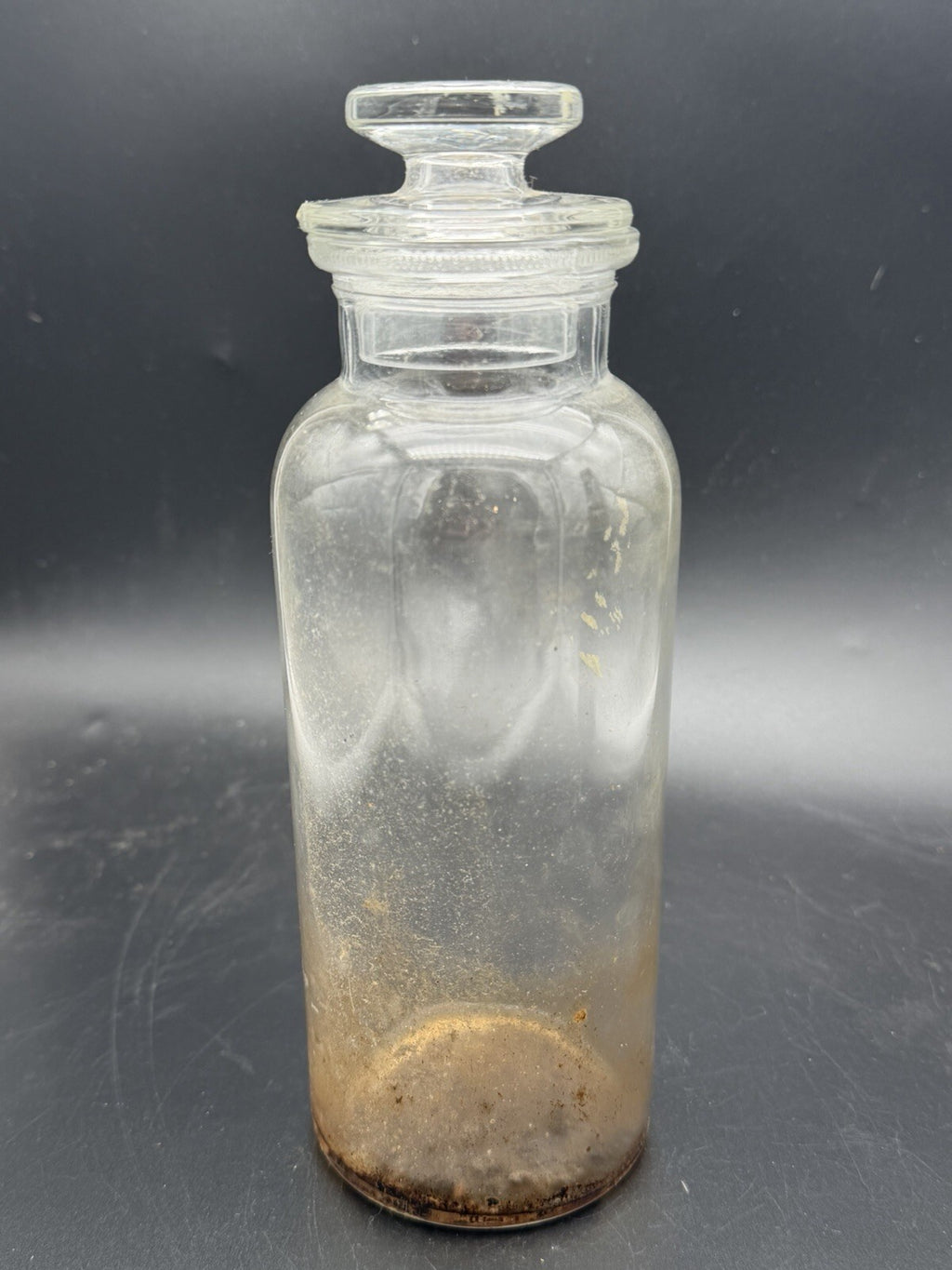 Vintage Glass Apothecary Bottle With Original Ground Glass Stopper