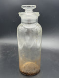 Vintage Glass Apothecary Bottle With Original Ground Glass Stopper