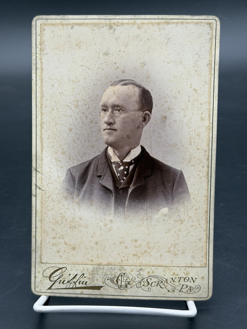 Vintage 1800s Cabinet Card Portrait Thomas Eugene Atherton Scranton PA