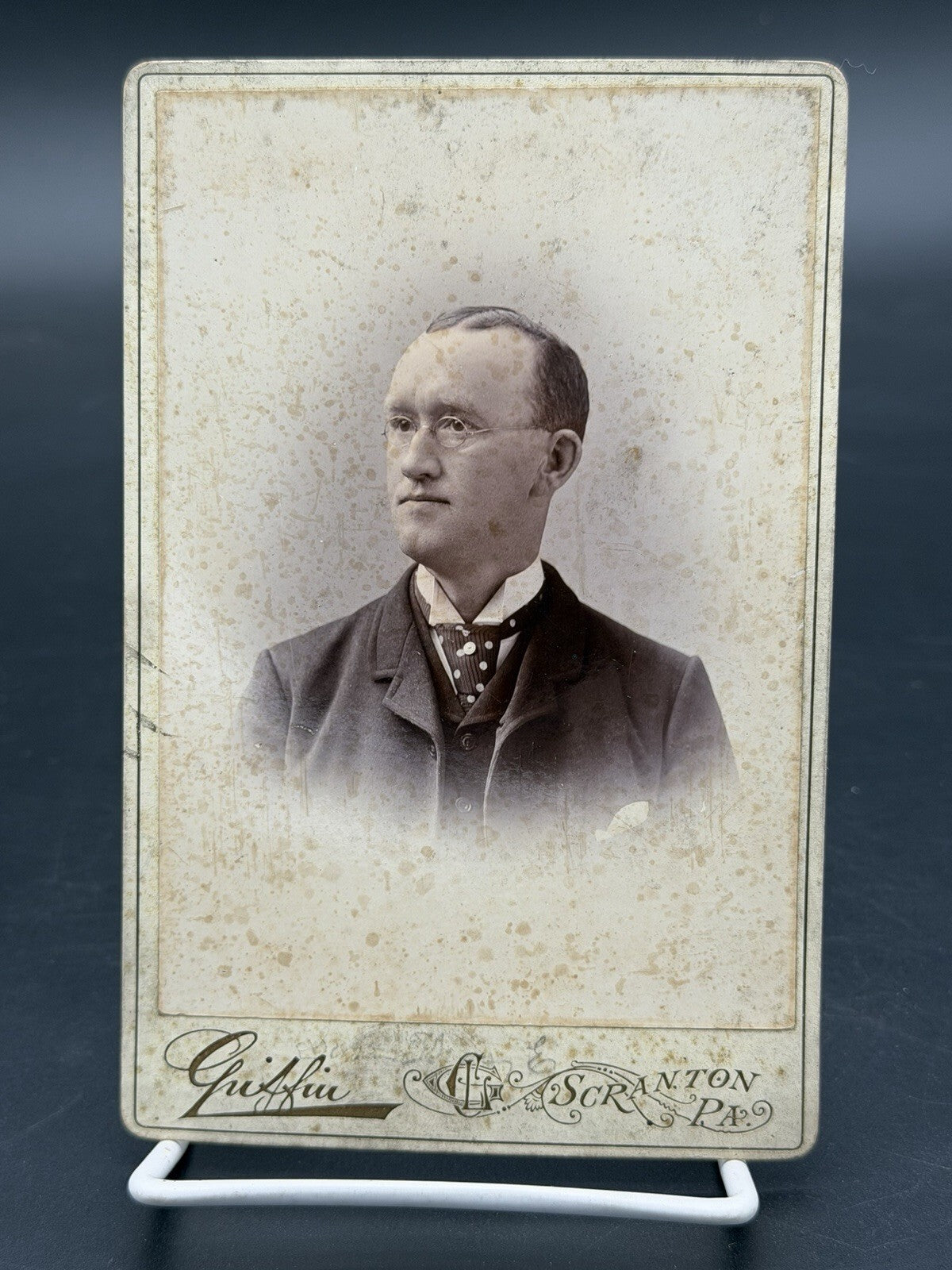 Vintage 1800s Cabinet Card Portrait Thomas Eugene Atherton Scranton PA