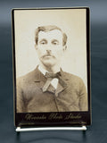 Antique Victorian Cabinet Card Photo Worcester Photo Studio Leominster MA