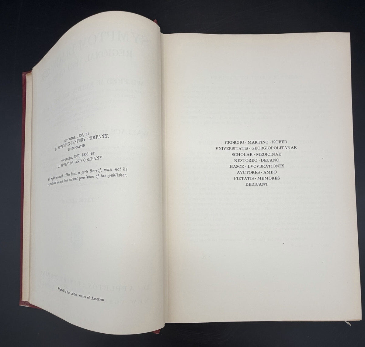 1936 Symptom Diagnosis Regional and General Barton Yater Third Edition Medical