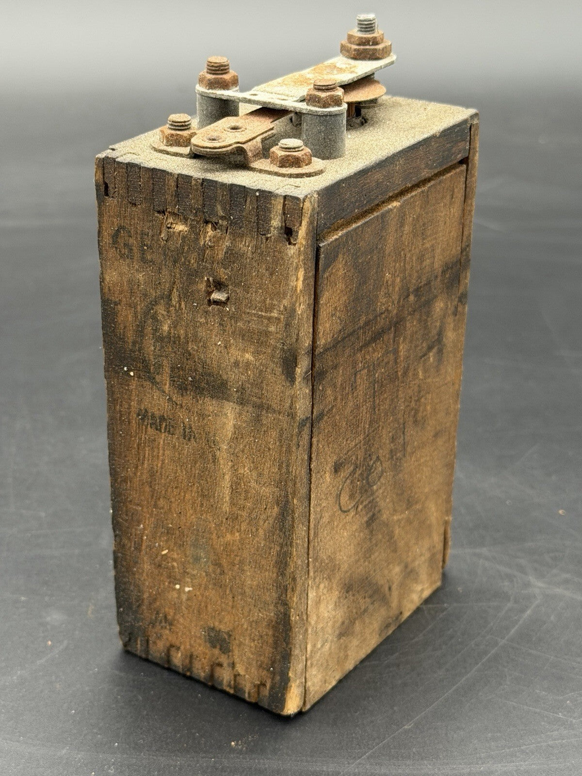 Vintage Antique Wooden Induction Coil Industrial Scientific Display Piece
