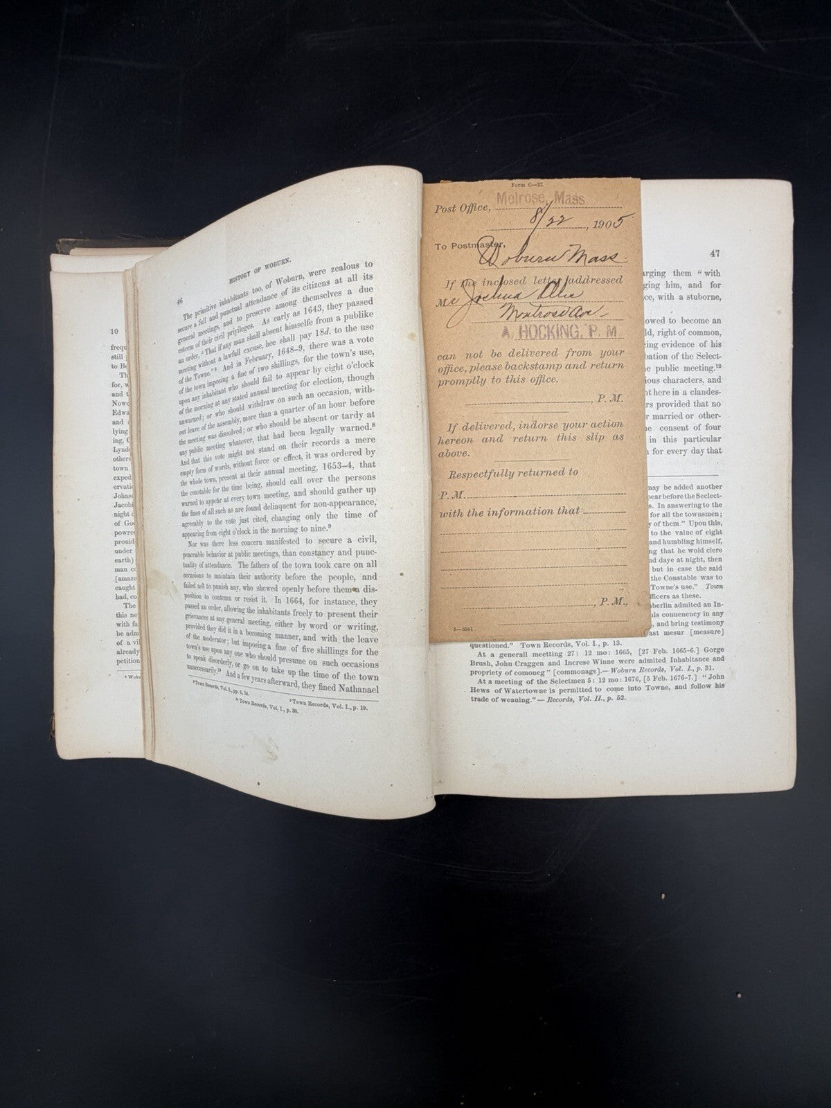 1868 History of Woburn Massachusetts Samuel Sewall - Loose/Detached AS IS Copy