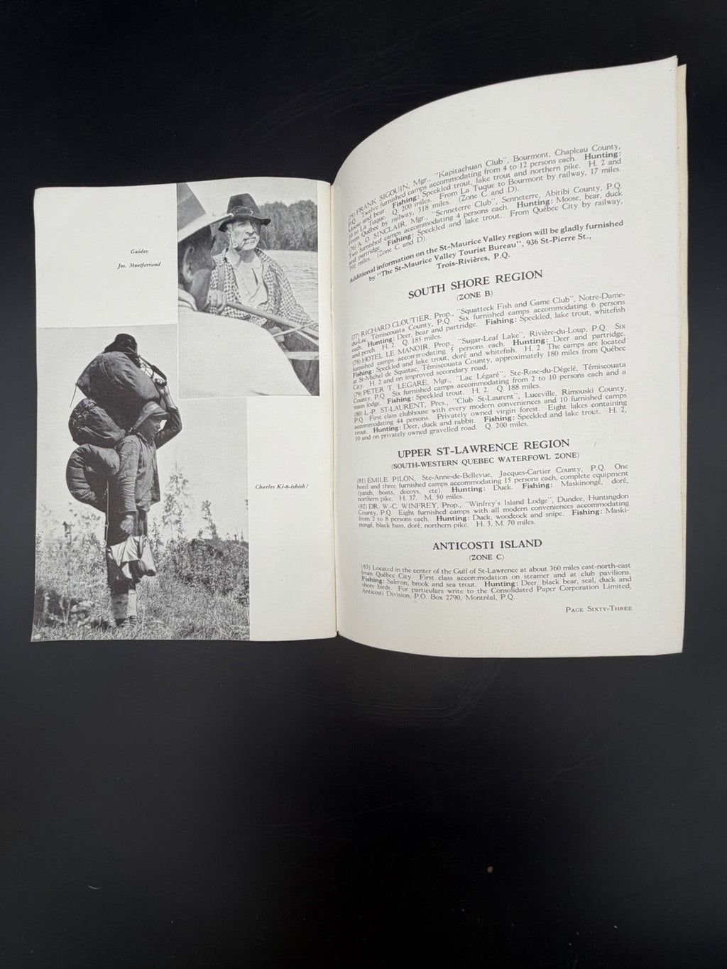 1940 Hunting and Fishing in la province de Québec - Vintage Tourism Booklet