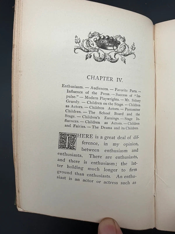 1890 Dramatic Opinions Mrs Kendal First Edition Antique Theatre Acting Memo