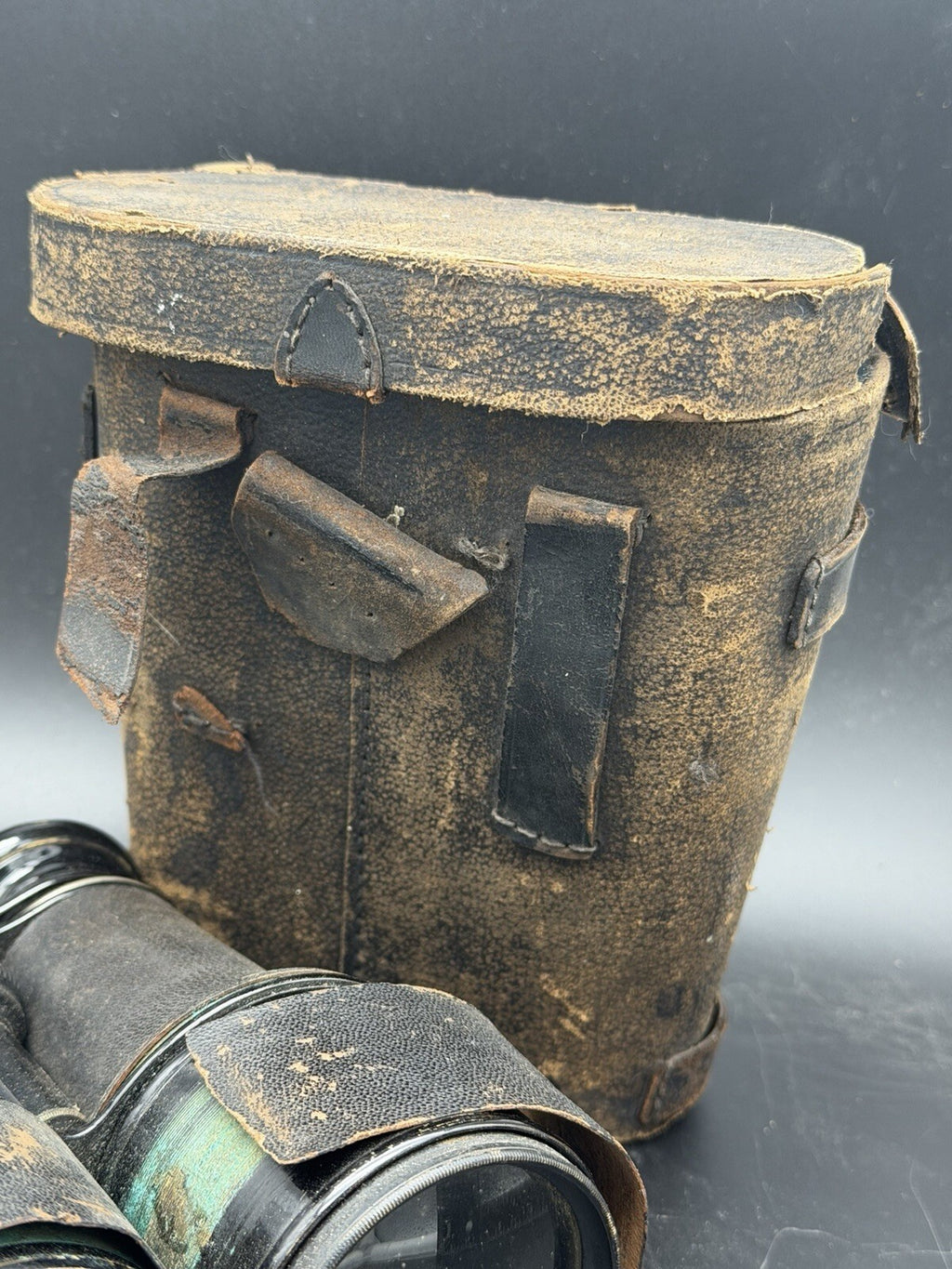 Antique Verdi Paris Brass Field Glasses Binoculars Leather Case Barn Fresh As Is