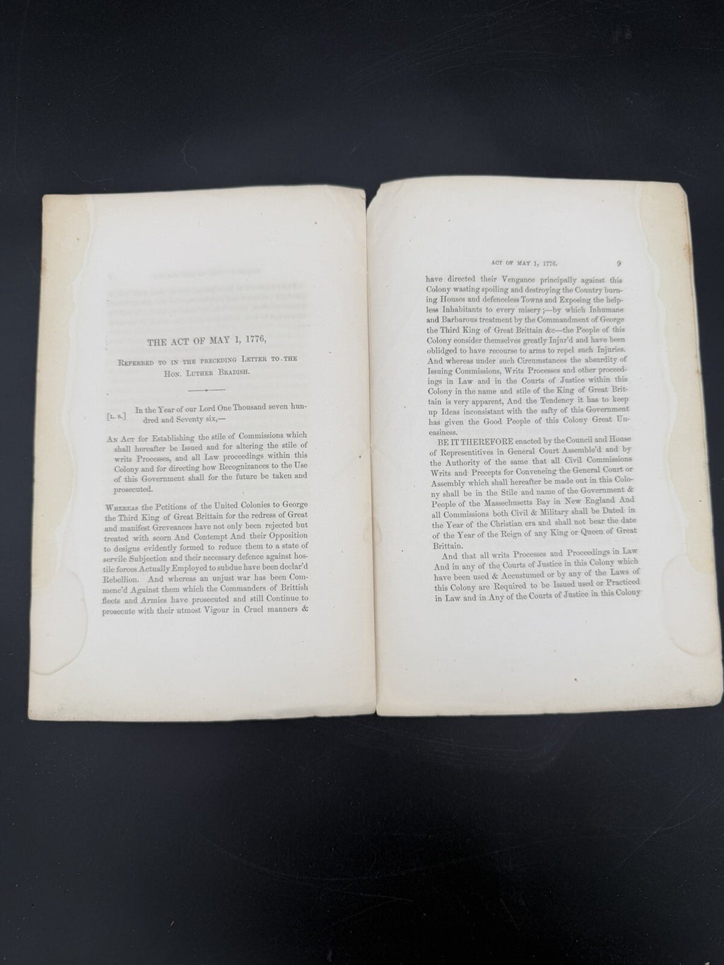 1862 Henry B. Dawson Pamphlet: MA Declaration of Independence 1776