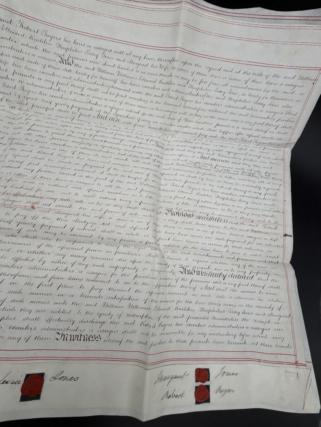 1871 Antique Vellum Mortgage Deed: Flintshire & Denbighshire, Wales (Signed)