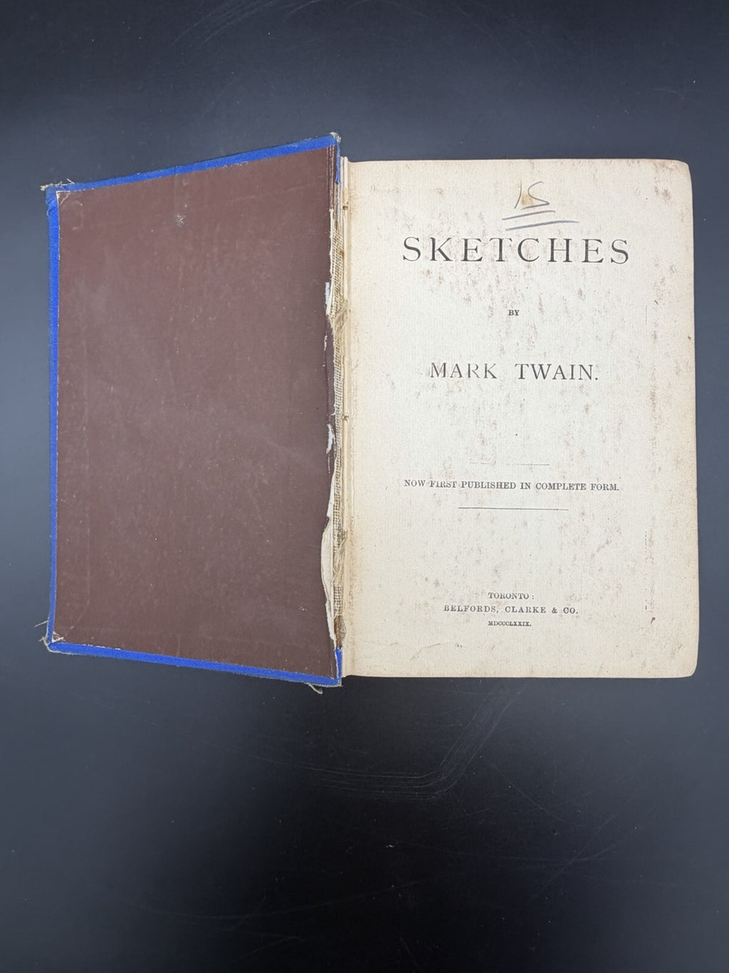 Antique 1879 Sketches By Mark Twain First Published In Complete Form Edition