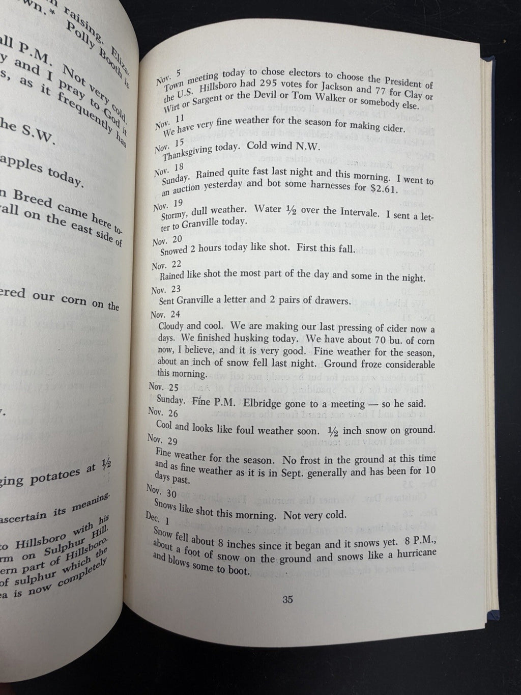 Rains Finely Today Denison Gould Diary Account Book 1817-1865 Hillsboro NH