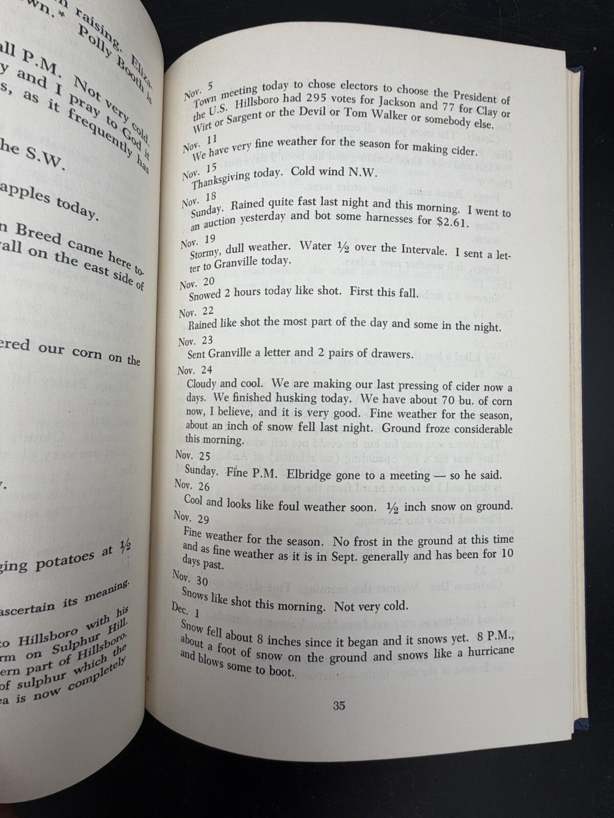 Rains Finely Today Denison Gould Diary Account Book 1817-1865 Hillsboro NH