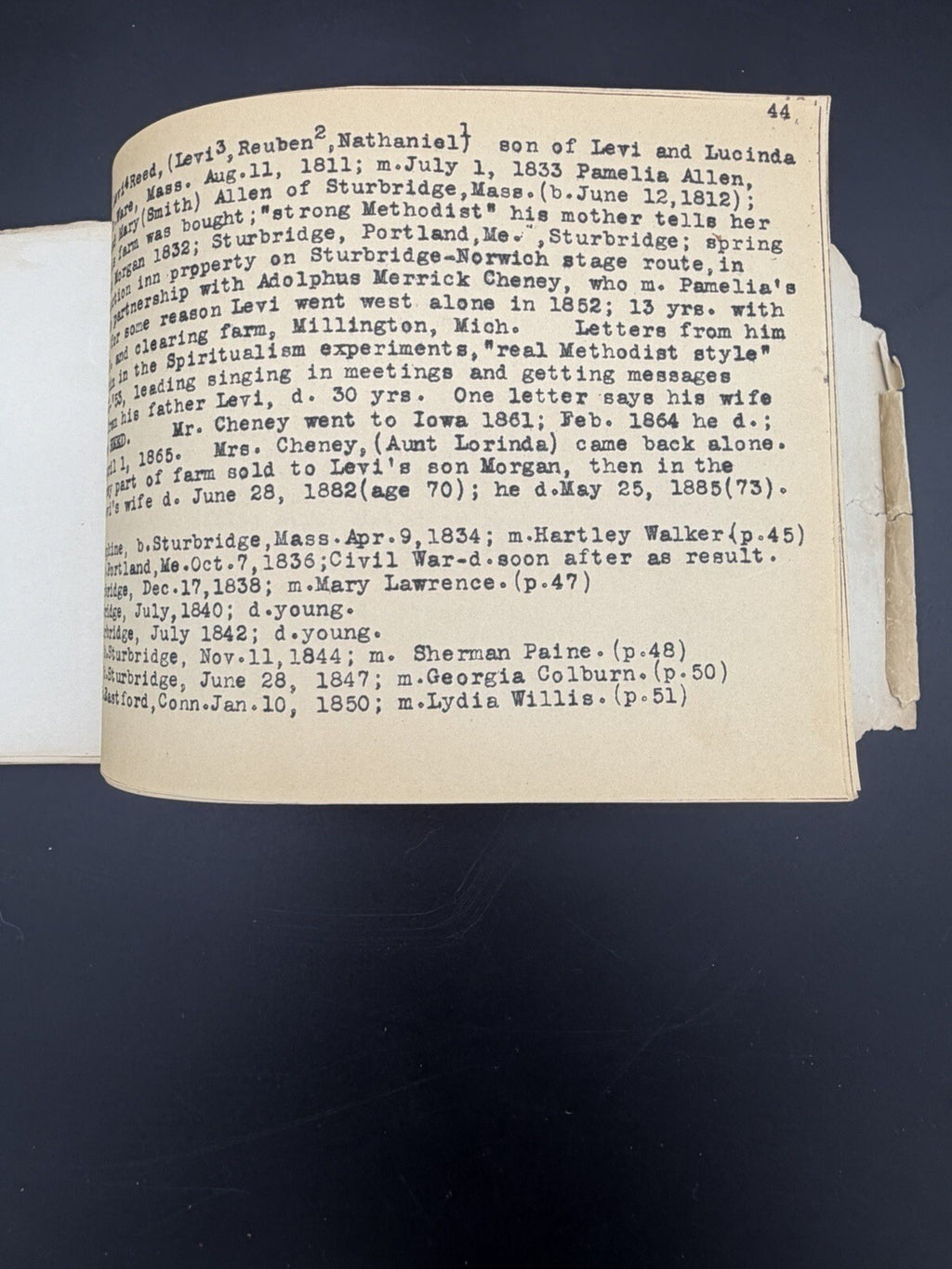 1932 Levi and Lucinda Read Ancestors and Descendants Family Genealogy Book