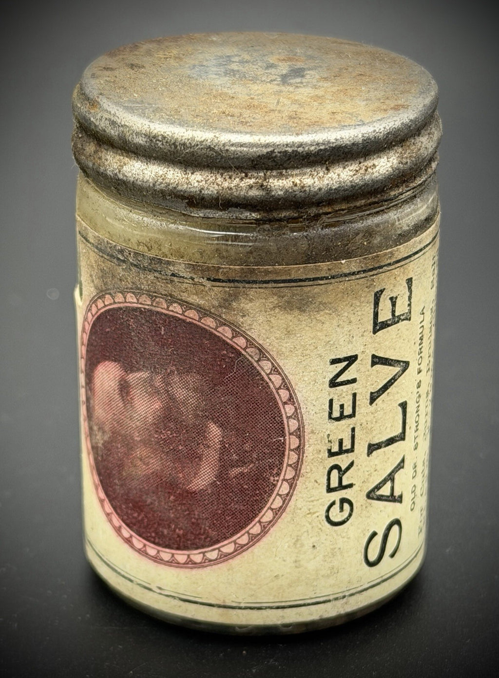 Antique Dr. C.I. Shoop's Green Salve Glass Jar Patent Quack Medicine Racine WI