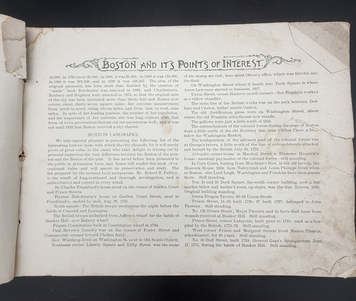 Antique Victorian Era Boston History Book Points of Interest Photo Album c1880