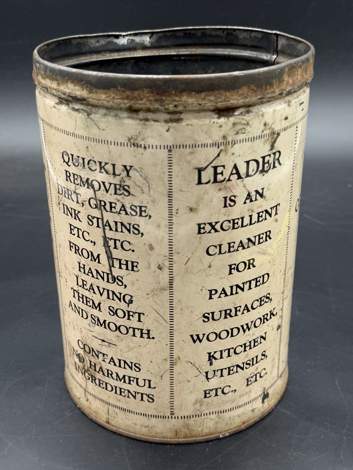 Antique Advertising Leader Hand Soap Tin Can Blue Bird Company Cambridge Mass 8”