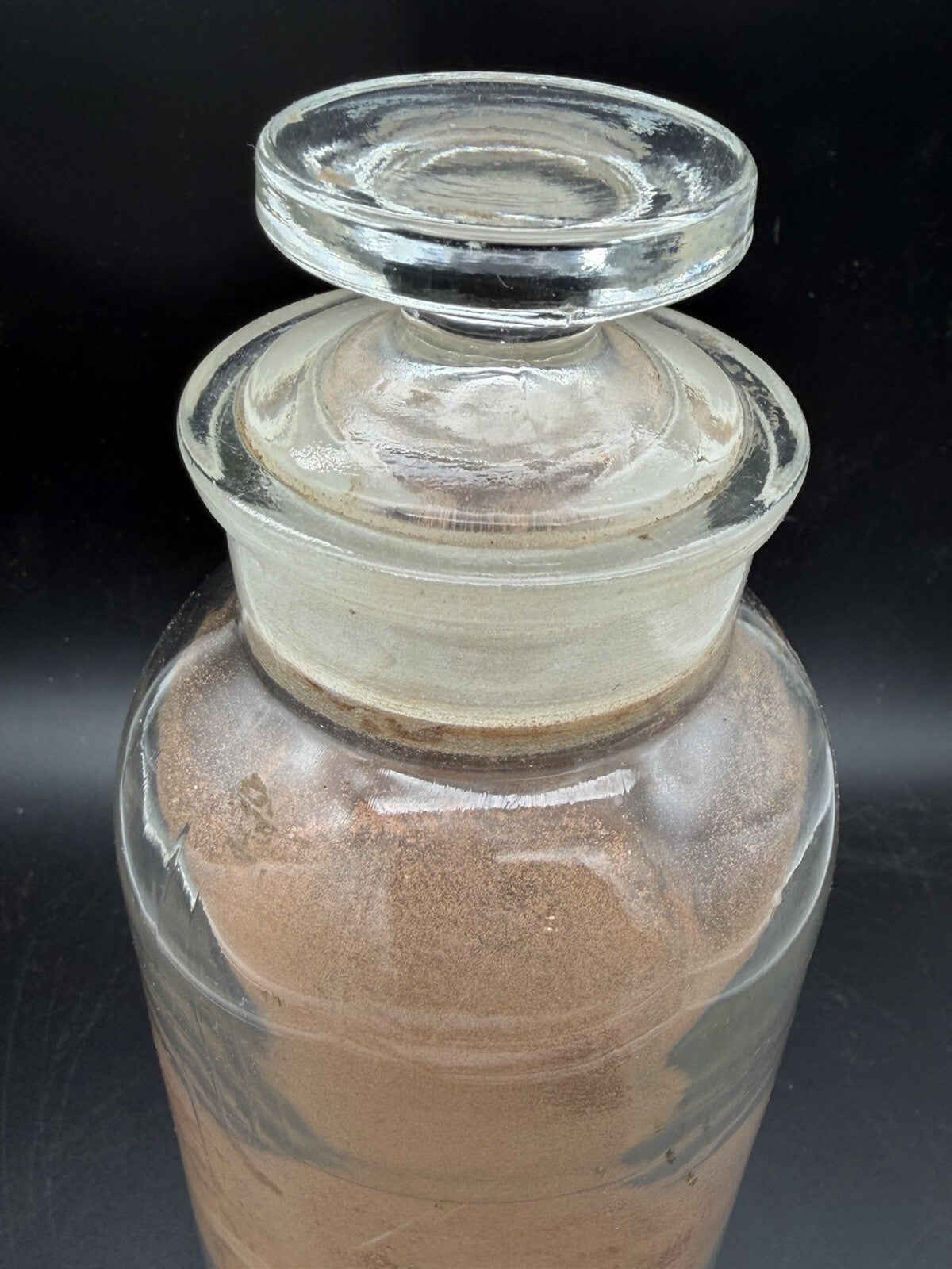 Antique Clear Glass Apothecary Bottle Jar with Ground Stopper