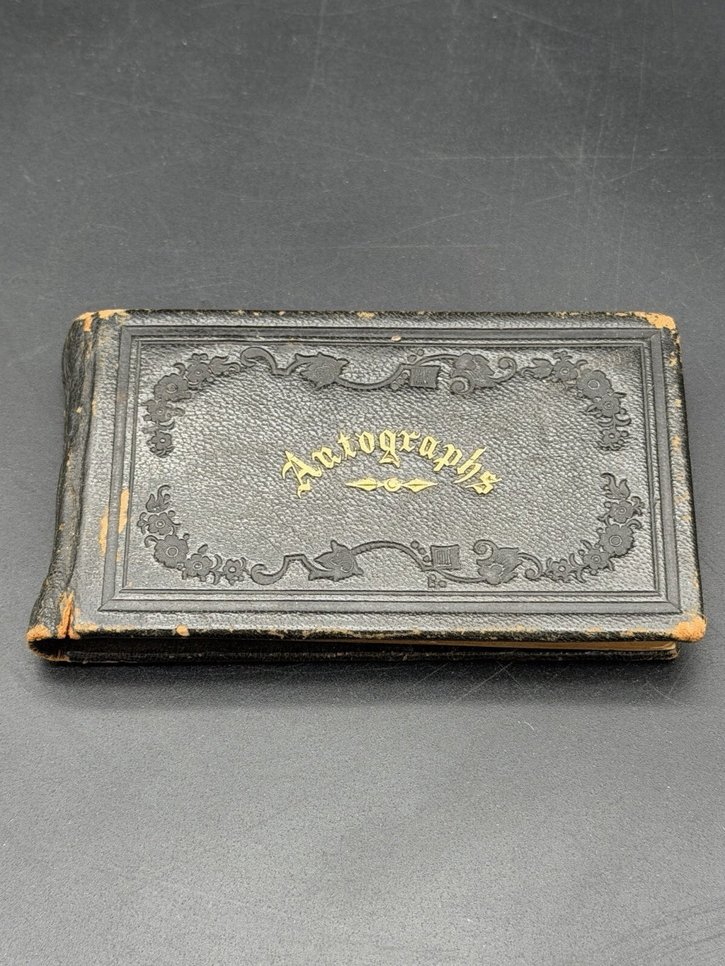1875 Antique Miniature Autograph Book Manchester NH Victorian Era Ephemera