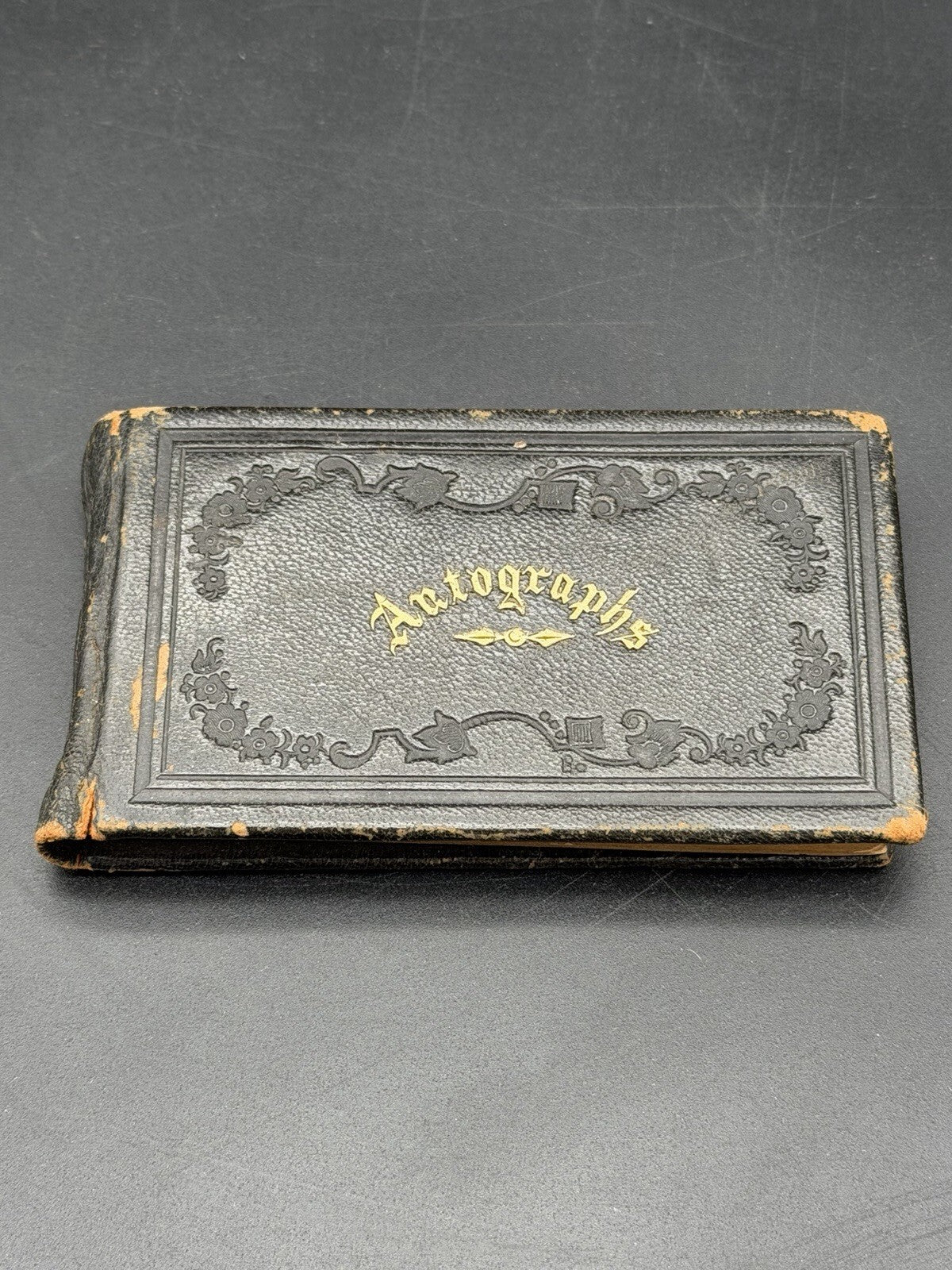 1875 Antique Miniature Autograph Book Manchester NH Victorian Era Ephemera