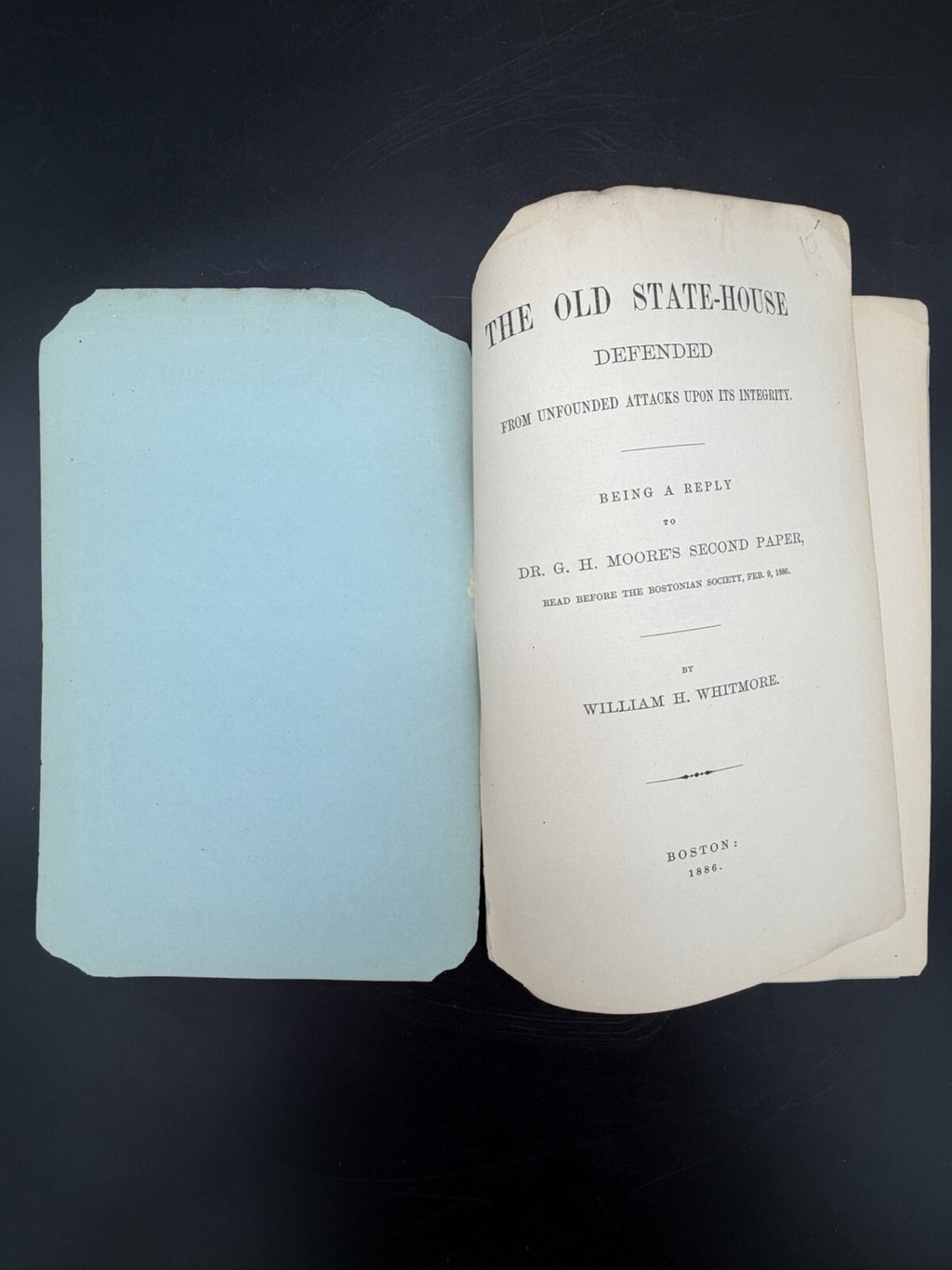 1886 The Old State-House Defended William H Whitmore Boston Pamphlet