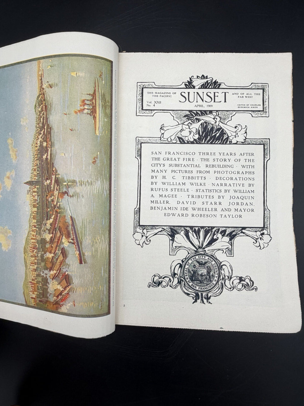 1909 Sunset Magazine April San Francisco Hotel St. Francis Railroad Steamship Ad