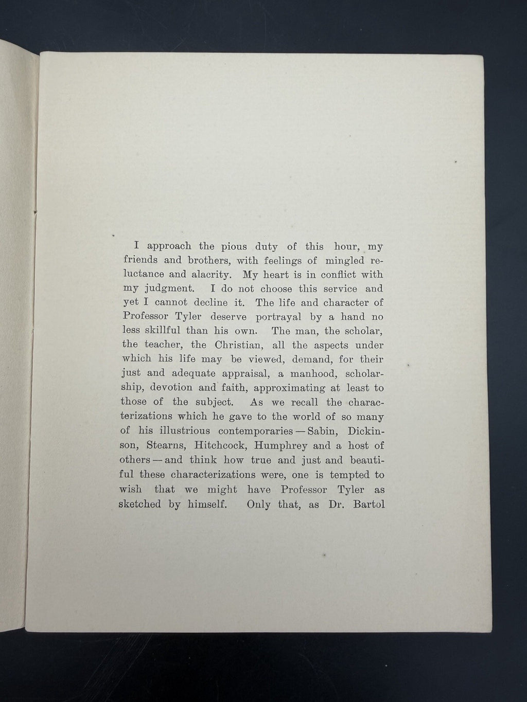 1898 Memorial Address William Seymour Tyler Amherst College MA Herrick