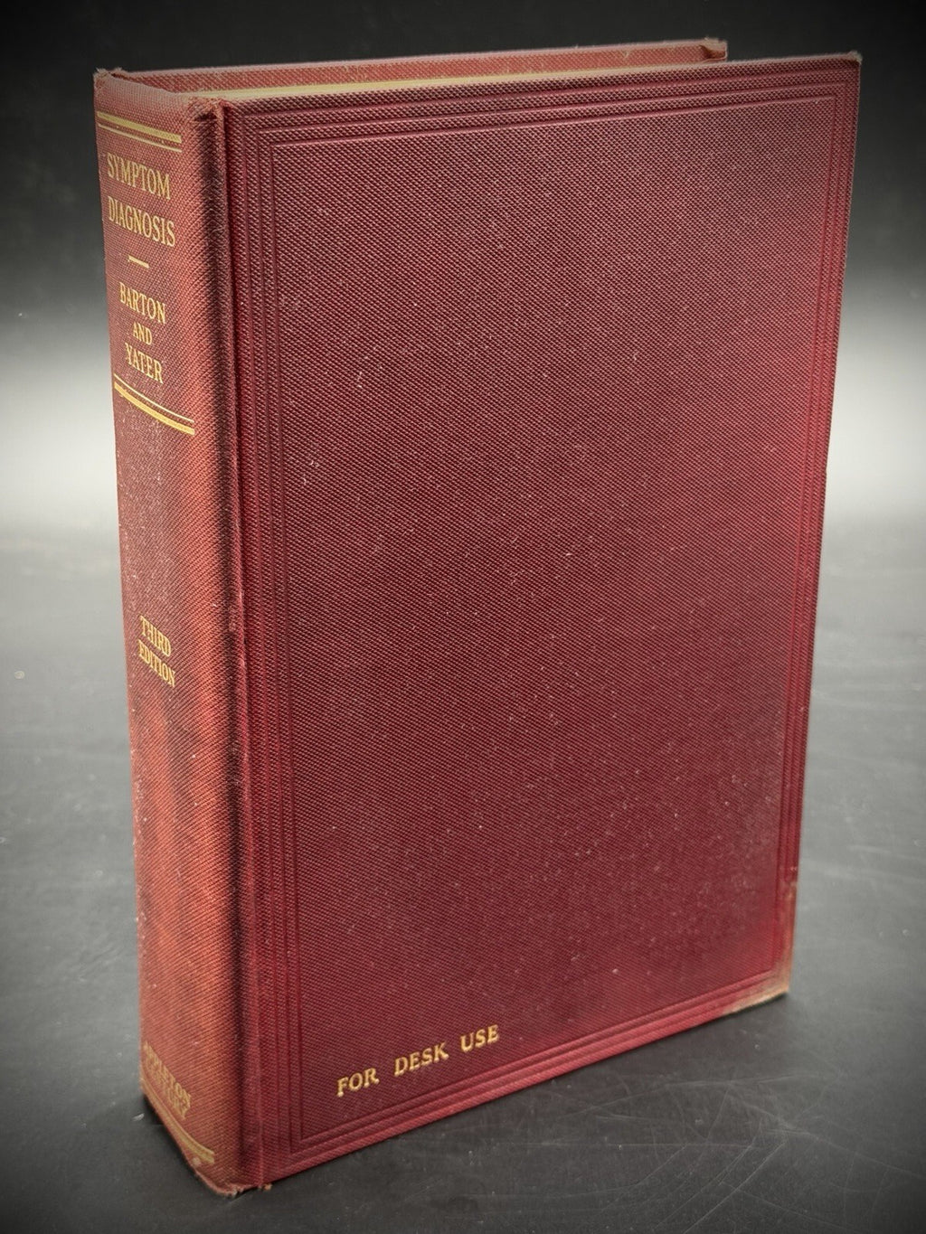 1936 Symptom Diagnosis Regional and General Barton Yater Third Edition Medical