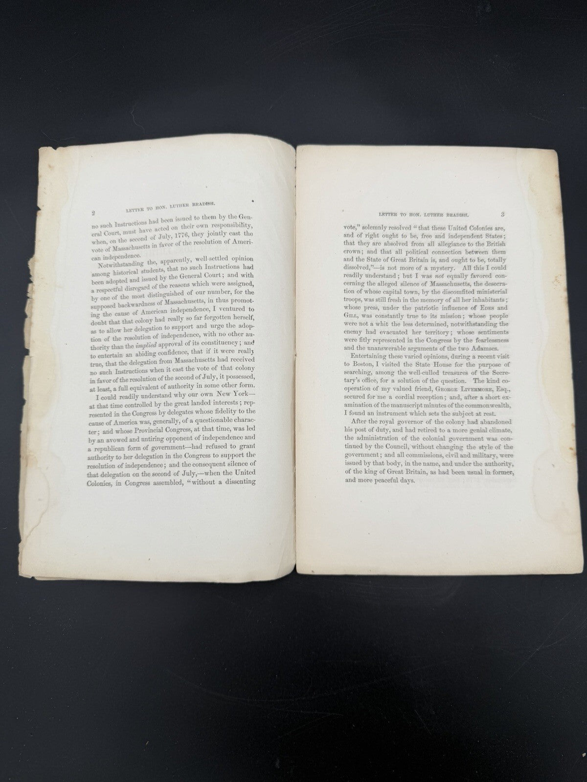 1862 Henry B. Dawson Pamphlet: MA Declaration of Independence 1776