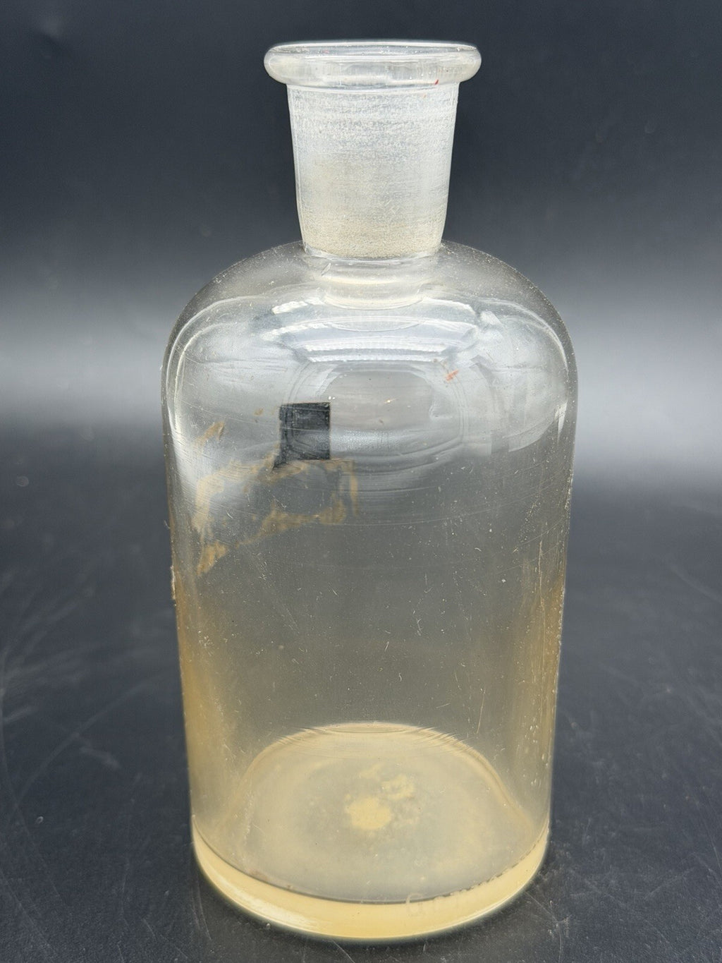Antique Clear Glass Apothecary Jar Ground Stopper Pharmacy Bottle No Stopper