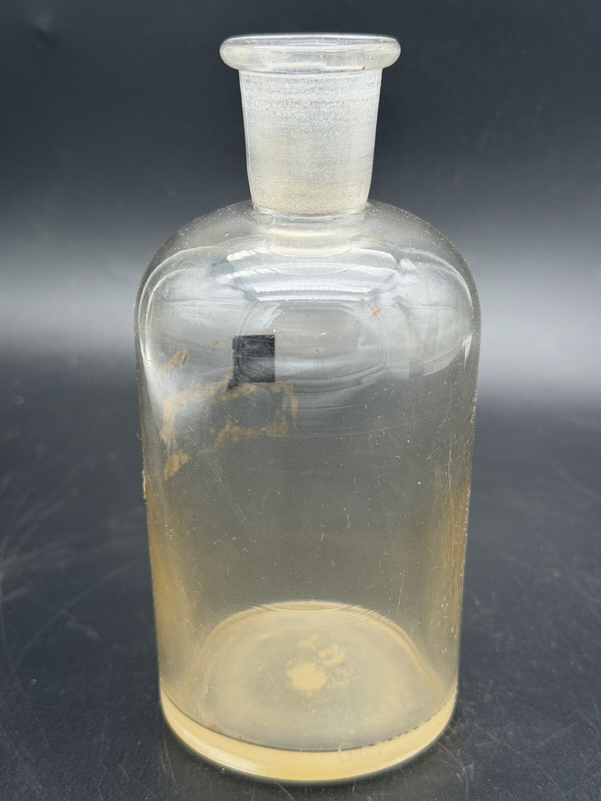 Antique Clear Glass Apothecary Jar Ground Stopper Pharmacy Bottle No Stopper