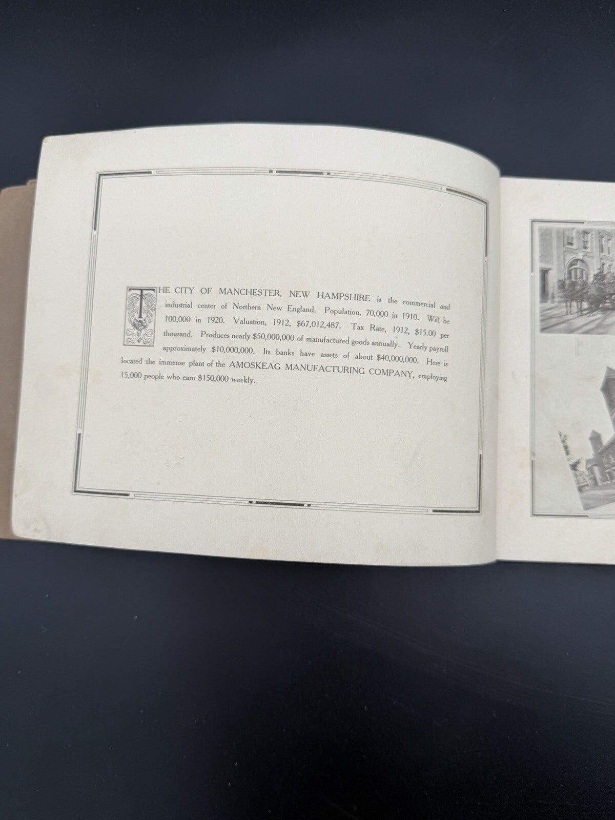 1912 City Manchester NH & Amoskeag Mfg Co 100 Pg Views Book Amazing