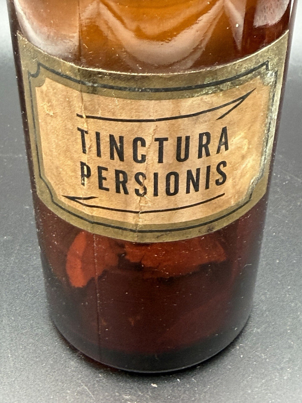 Vintage Amber Apothecary Bottle Tinctura Persionis Pharmacy Lab Glass