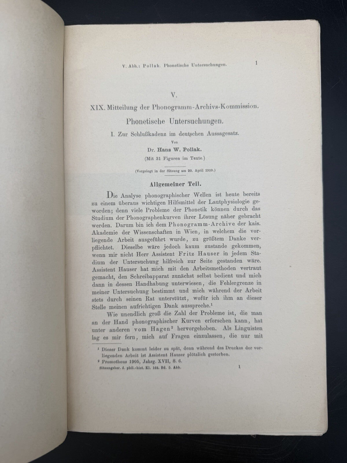 Phonetische Untersuchungen Phonogramm Archiv Wien Linguistics Brochure 1911