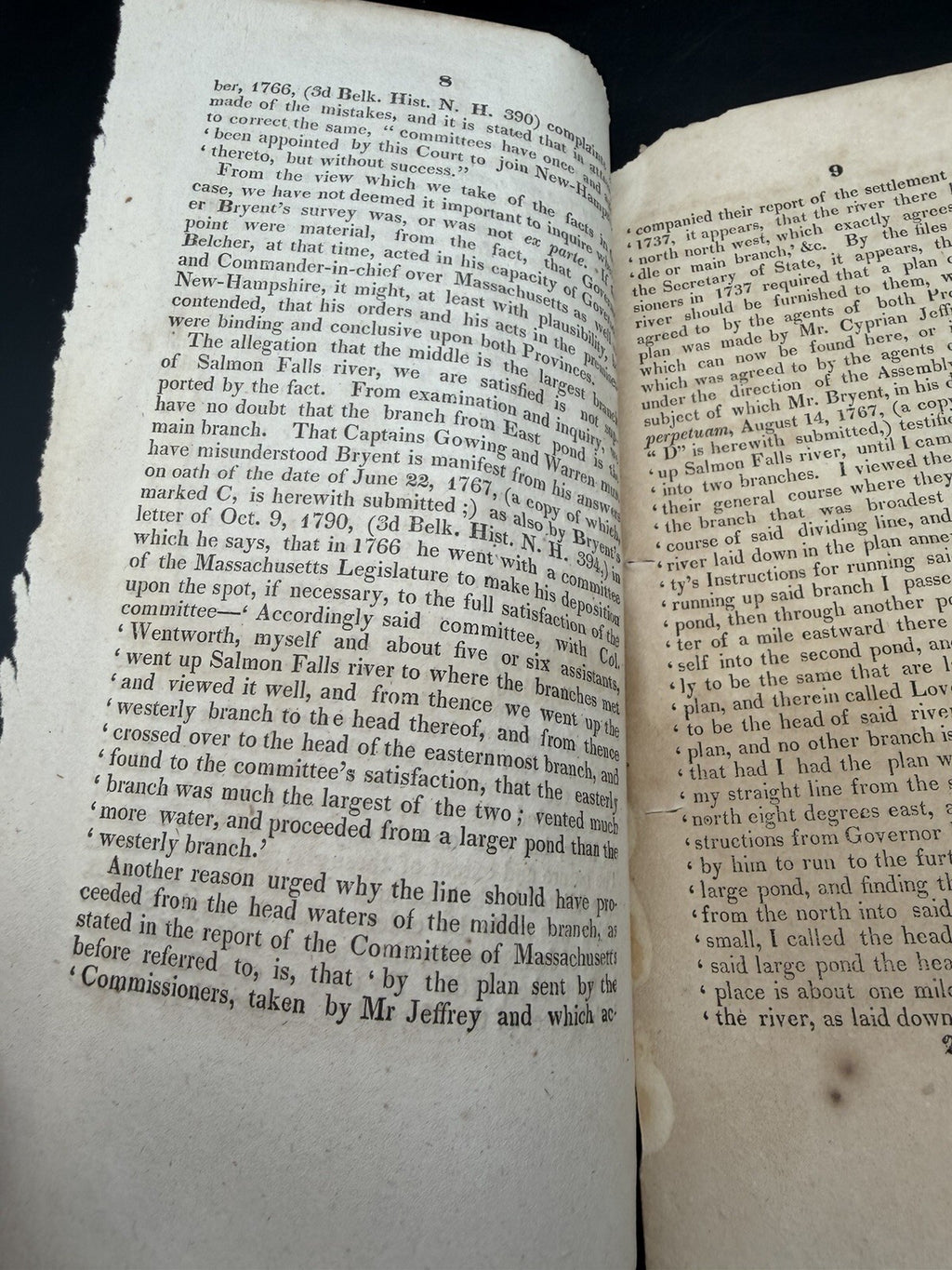 1828 Report of Commissioners: New Hampshire & Maine Boundary Survey - Uncut RARE