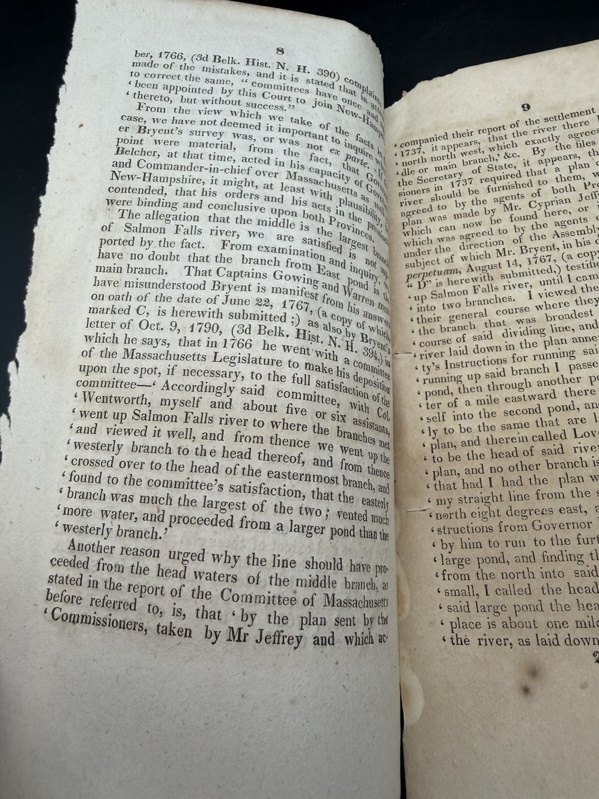 1828 Report of Commissioners: New Hampshire & Maine Boundary Survey - Uncut RARE