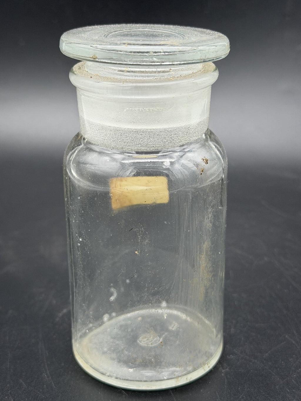 Antique Clear Glass Apothecary Jar Ground Stopper Pharmacy Bottle 504
